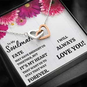 TO MY SOULMATE "IT'S MY HEART" INTERLOCKING HEARTS NECKLACE GIFT SET