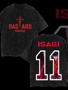 Bluelock "Isagi" Vintage Unisex Fitted Print Anime T-shirt, graphic tee,anime merch fan, outfits men,boys merch, Streetwear Menswear