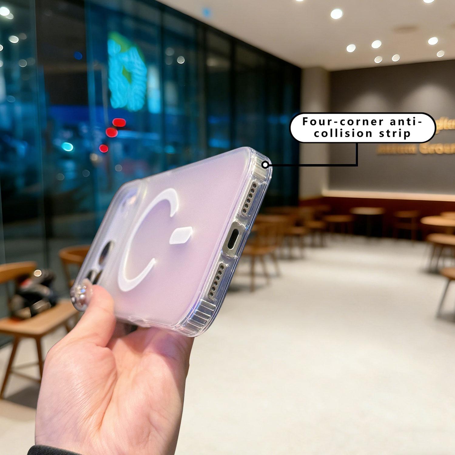 Laser PrismGlow Color-Shift Iridescent Clear Phone Case, Sparkly Cute Design, MagSafe Magnetic Cover for iPhone 17 16 15 14 13 12 Pro Max