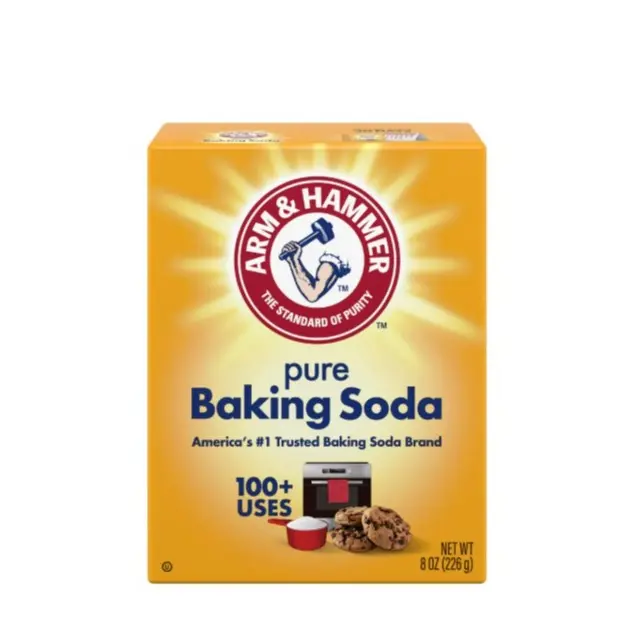 Pure Baking Soda 8 oz Box for Baking Cleaning & Deodorizing America's #1 Trusted Brand with 100+ Uses