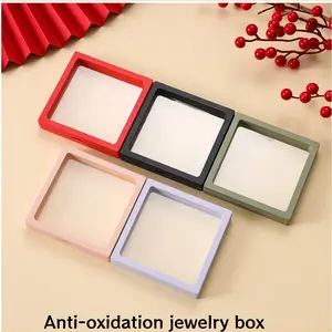 10-Pack Floating Display Boxes, Two Sizes Transparent Film Jewelry Storage, Ring Bracelet Nail Pin Holder, Coin Shell Showcase for Collectors