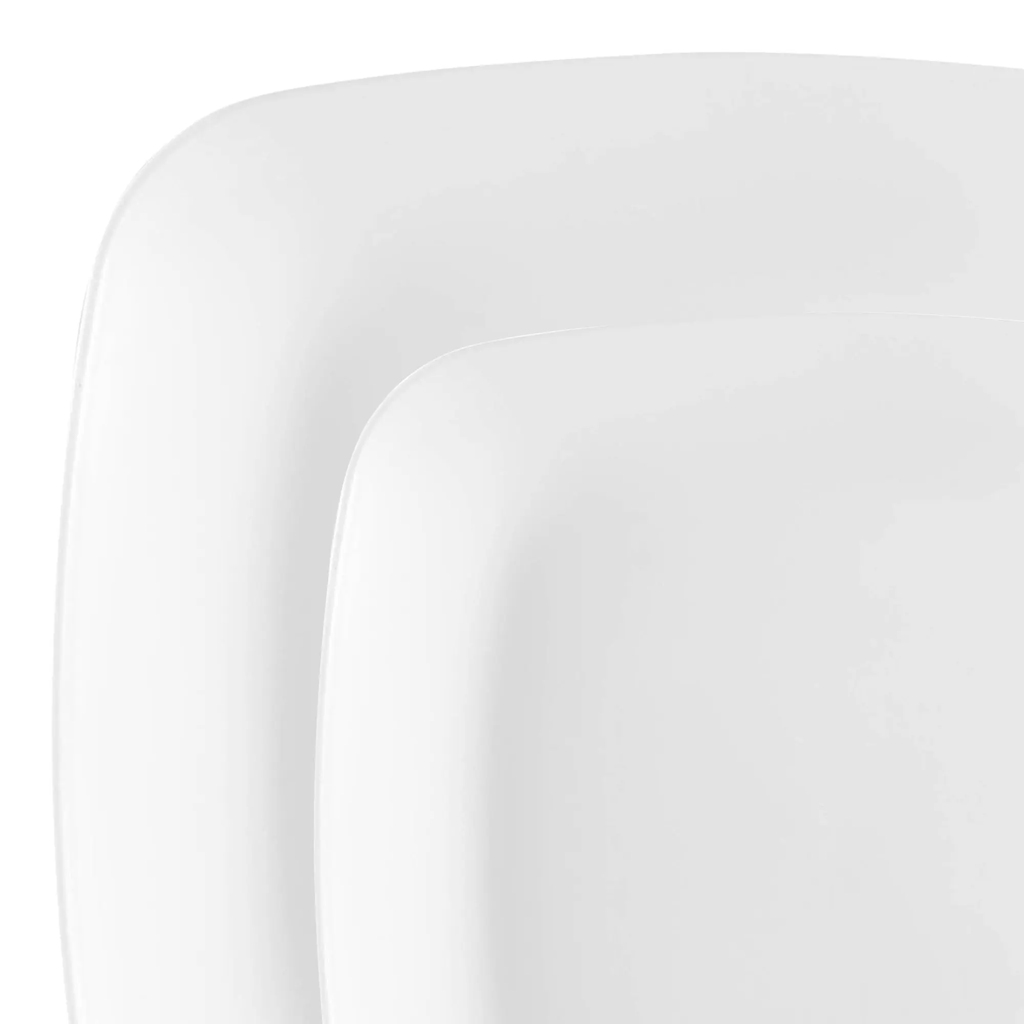 Solid White Flat Rounded Square Disposable Plastic Dinnerware Value Set