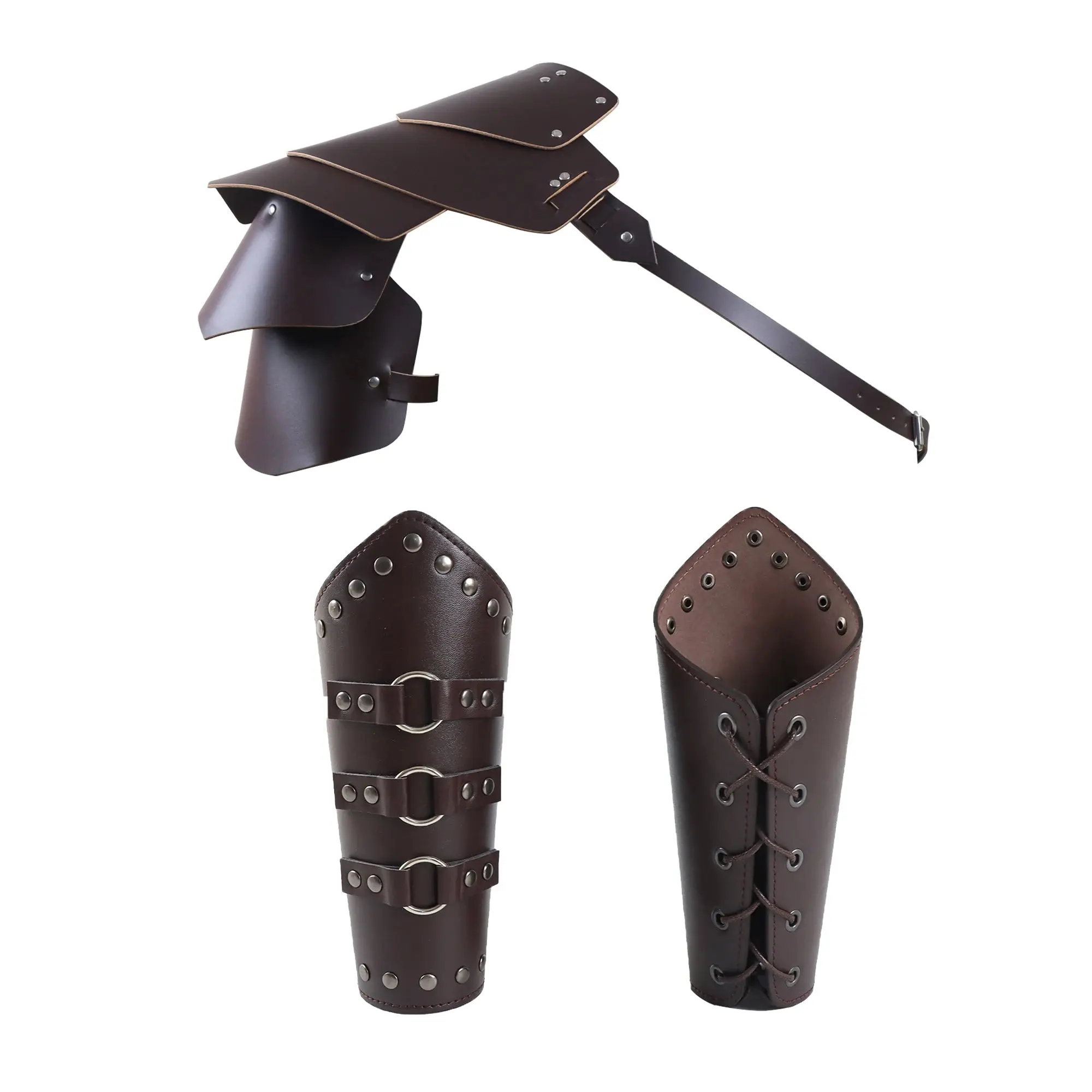 Viking Warrior Studded Leather Shoulder Armor
