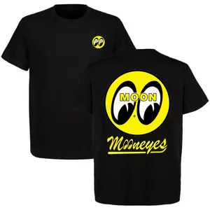 Mooneyes Logo T-Shirt – Classic Hot Rod Car Culture Tee for Grease Monkeys, Retro Drag Racing Graphic Shirt for Men Who Love Speed and Customs