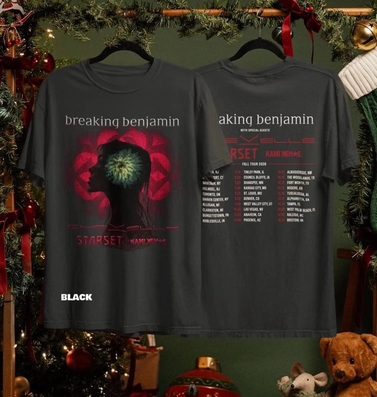 Unisex Breaking Benjamin 2026 Tour Shirt | Rock Band Graphic Tee | Music Fan Gift