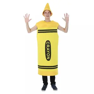 Men's Yellow Crayon Adult Costume One Size
