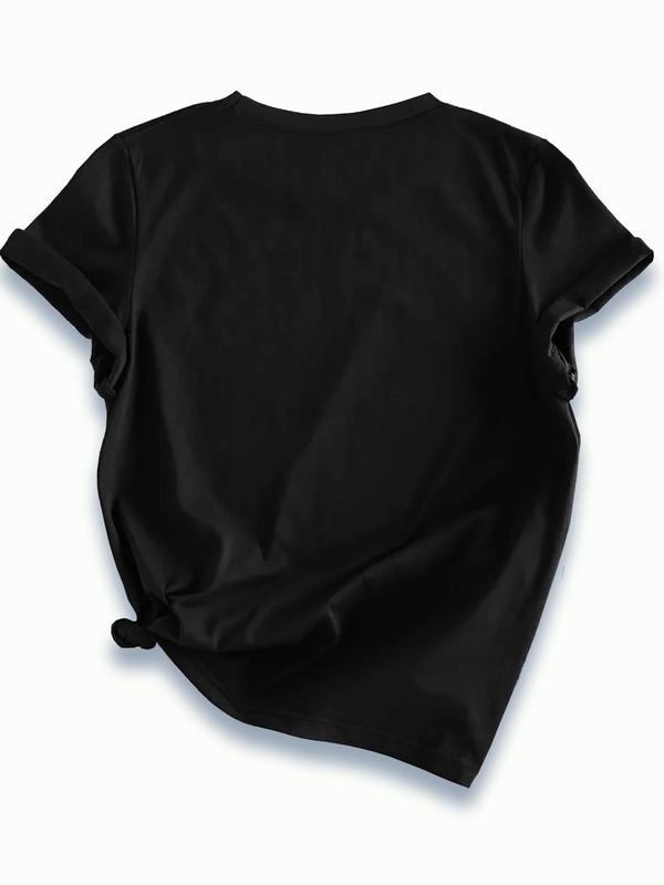 Women's Tupac & Biggie & Ice Cube Print Round Neck Tee, Vintage Trendy Casual Short Sleeve T-shirt for Daily Wear, Ladies Summer, Top