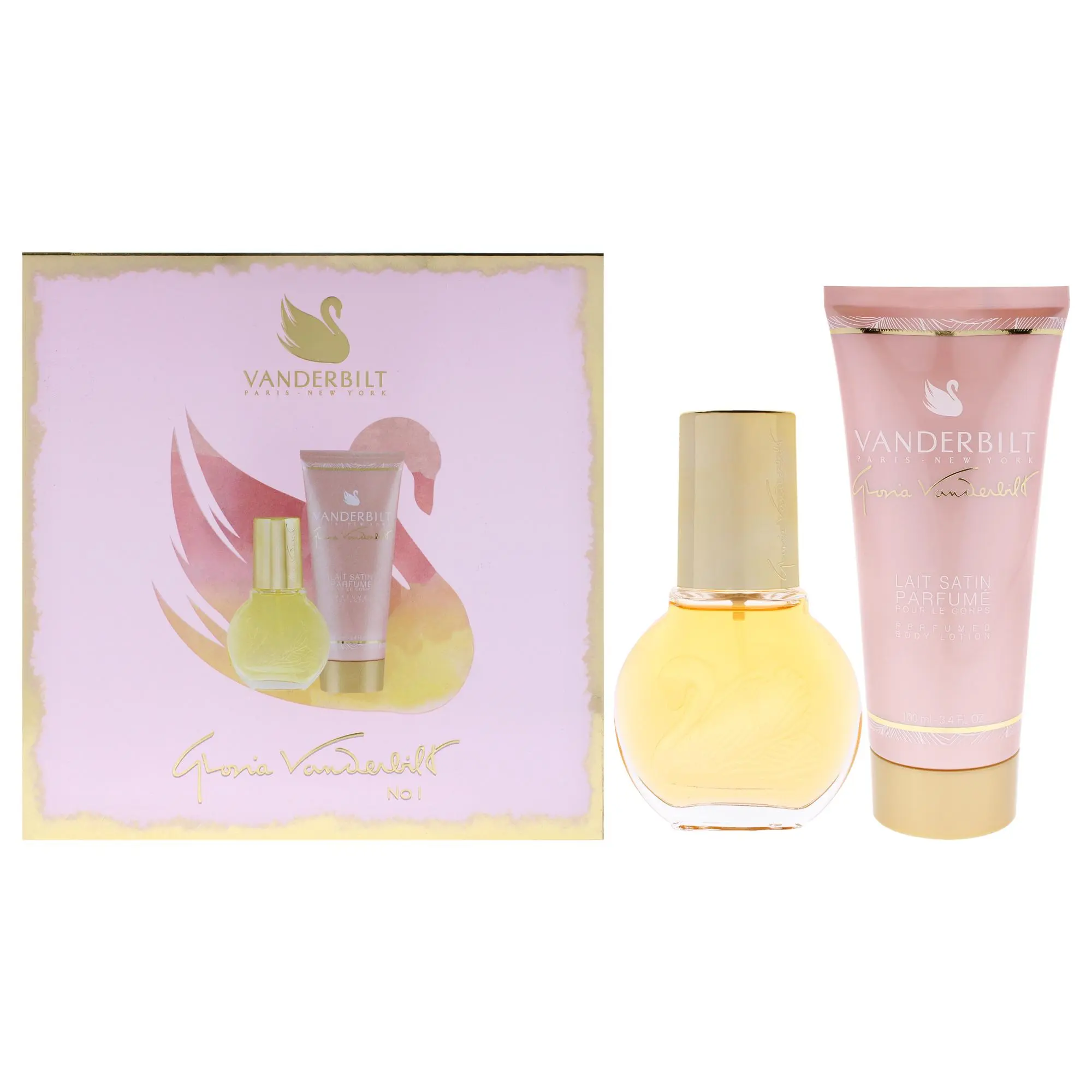 Gloria Vanderbilt No. 1 Unisex Fragrance - Women's 2-Piece Gift Box Set, 1oz Bottled EDT Spray, 3.4oz Body Lotion Moisturizer, Body Care Product, Moisturizers