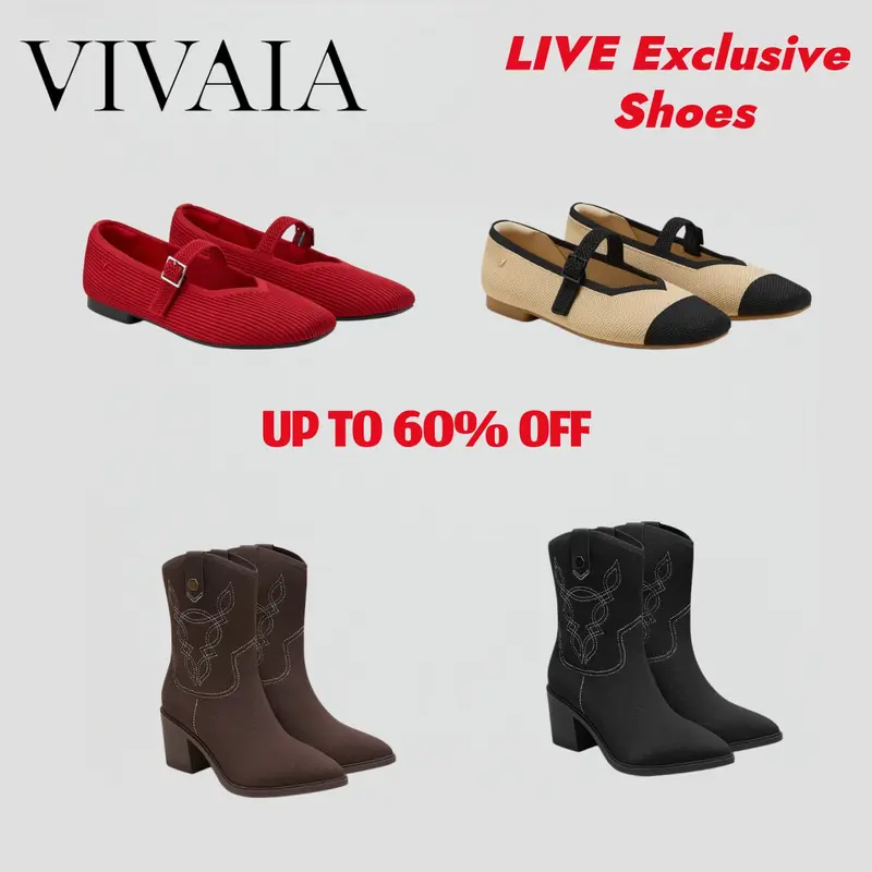 VIVAIA LIVE Exclusive Women's Margot Mary Janes & Boots - Shoes for Women, Casual Wear, Fabric Upper, Low Heel, Livestream-Only TikTok Shop Item, Back to School Pick, Instant Savings