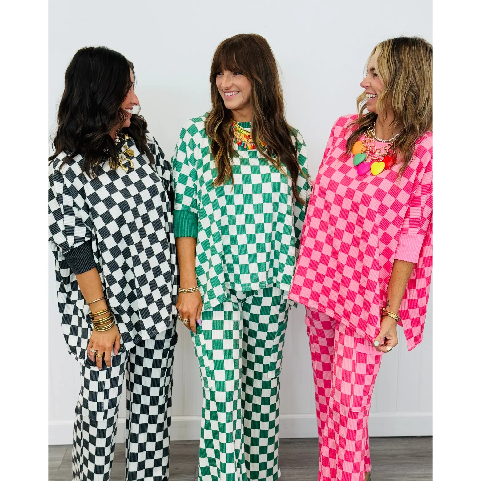 Checkerboard Oversized Top (Reg & Plus)-3 Colors