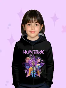 Cute Cartoon Sweatshirt for Kids, Graphic Hoodie, Fitted Casual Style, Random Print, Perfect for Fall & Winter, Cartoon Print Sweater, Unique Clothing Choice