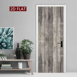 Wood Grain Pattern Door Sticker, 2 Counts/set Easy Apply Peel & Stick Door Decal, Waterproof & Scratch Resistant Decoration Painting for Home, Kitchen, Bathroom, Bedroom, Door Decorations