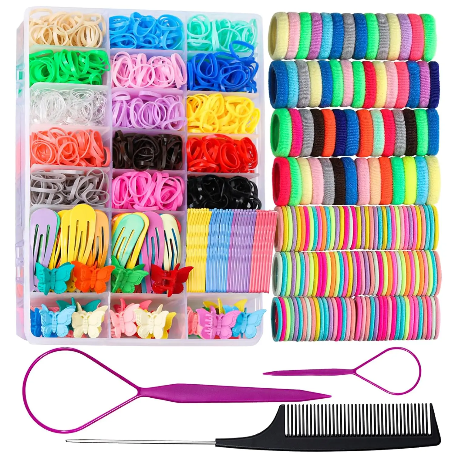 Hair Rubber Bands Elastic Hair Ties, Hair Accessories for Girls, Colorful Rubber Bands for Hair Baby Hair Ties, Toddler Hair Accessories for Girls Kids