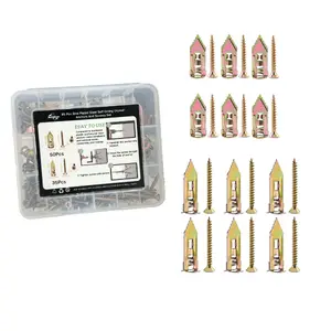 85PCS/BOX Drywall Self-Drilling Anchors with Screws Kit: Heavy-Duty Self-Drilling Toggle Bolts, 2 Sizes, Holds Up to 66 lbs, No Need for Drilling. Ideal for Hanging TVs, Bikes, Shelves, Cabinets, and Curtains