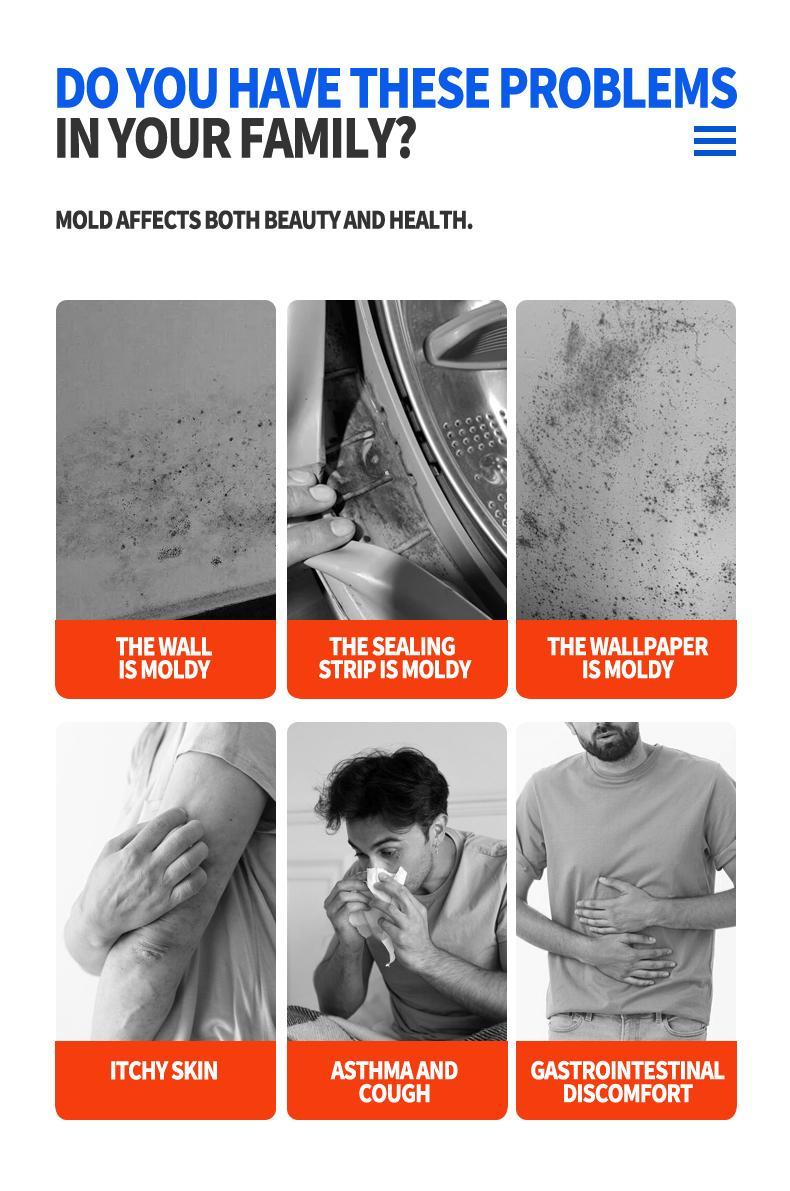 Wall Mold Remover 240ml Liquid Spray for Fast Effective Mold Removal Prevents Regrowth Special Formula Household Cleaner Sterilization and Mite Removal