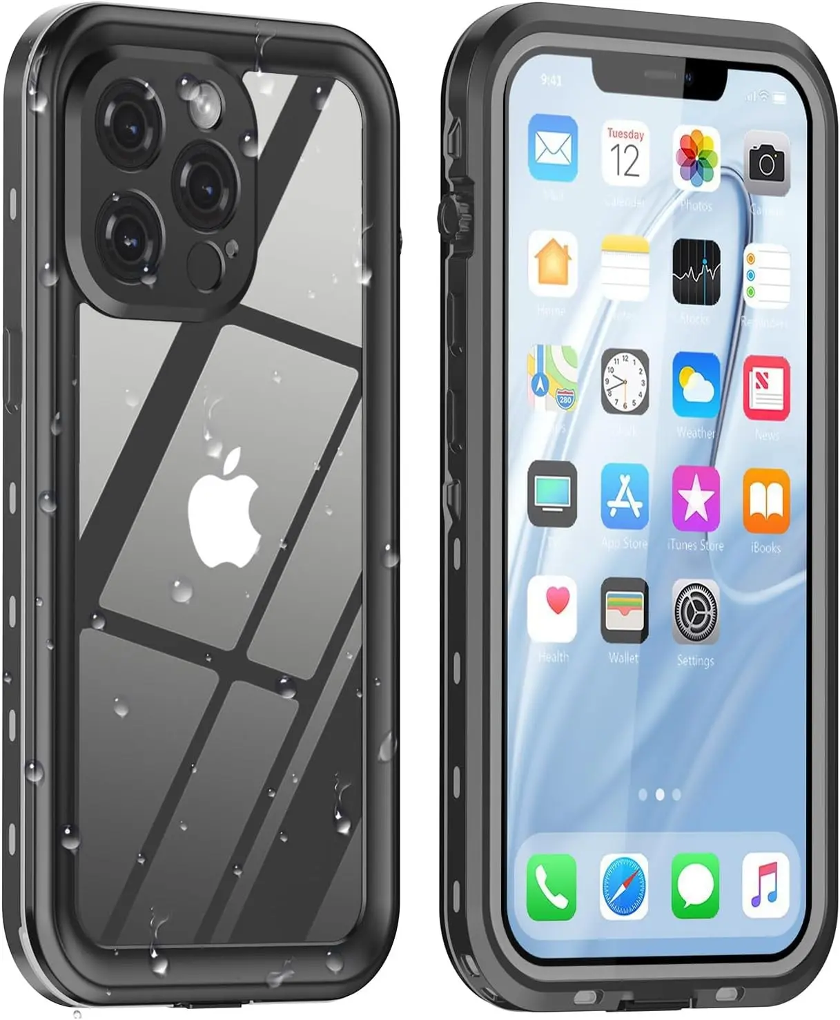 Design for iPhone 13 Pro Max Case Waterproof 6.7‘’, Full Body Underwater Dustproof Shockproof Case Built-in Screen Protector - Clear