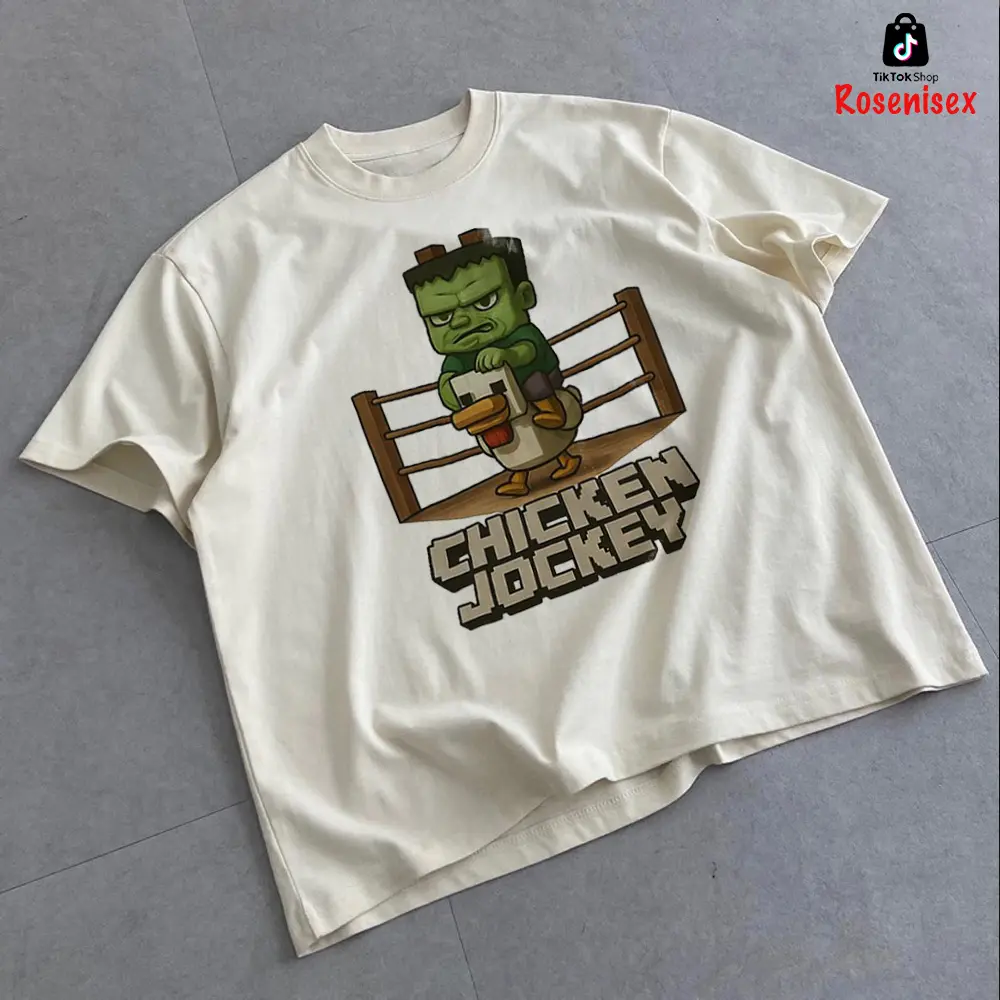 Chicken Jockey T-Shirt | Minecraft Gaming Tee | Minecraft Movie Shirt | Funny Unisex Gamer Gift
