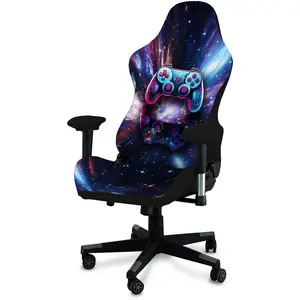 Gaming Chair Covers, 3D Printing Stretchable Soft Non-Slip Easy to Install Gamer Chair Cover with Armrest Cover(No Chair)(A)