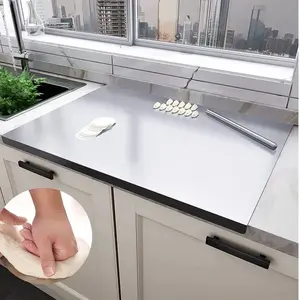 Premium Stainless Steel Cutting Board, Metal Noodle & Kneading Board for Dough - Durable Cutting Board for Kitchen & Restaurant NONE