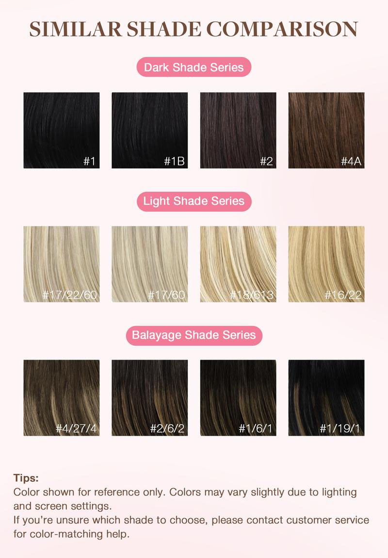 GOOGOO Invisi Edge Injected Seamless Clip in Human Hair Extensions Invisible Natural Straight
