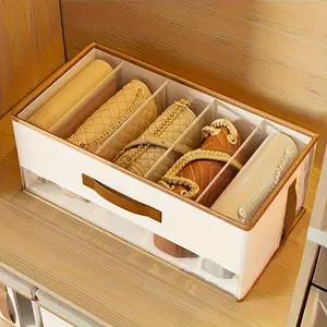Foldable Multi Compartment Storage Box, Transparent Window, Closet Organizer, Durable Divider, Space Saving, Luxurious Item Holder, Foldable Storage Boxes