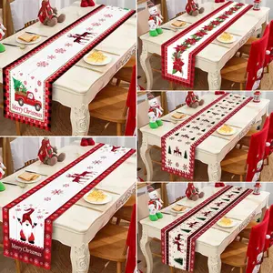 Christmas Table Runner Merry Christmas Decoration for Home Xmas Party Decor 2024 Navidad Notal Noel Ornament Happy New Year 2025