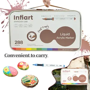 Multimaterial Full Compatibility, 288 Color Range Acrylic Markers, Christmas Decoration Creation Tool, Soft Tip Fine Layers, Large Capacity Ink