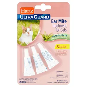 Hartz UltraGuard Ear Mite Treatment for Cats, 3ct