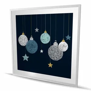212 MAIN Artistic Framed Print Wall Artwork - 48x48 in. Christmas Theme Vector Ornaments, Vibrant Holiday Home Decoration, Ideal Room Gifts