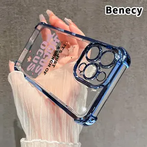 Hocus Pocus Magic Pattern Four Corner Anti-Fall Phone Case Transparent Electroplated Protective Cover for iPhone 17  Pro Max 16 15 Plus Air 14 13 12 11 E