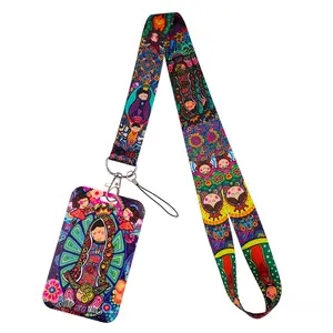 Cute Cartoon Matryoshka Doll Pattern Neck Strap Women Men Lanyard for Keys Keychain Kawaii Badge Holder USB ID Credit Card Pass Hang Rope Lariat Mobile Phone Charm Accessories Trendy Cute Keychain