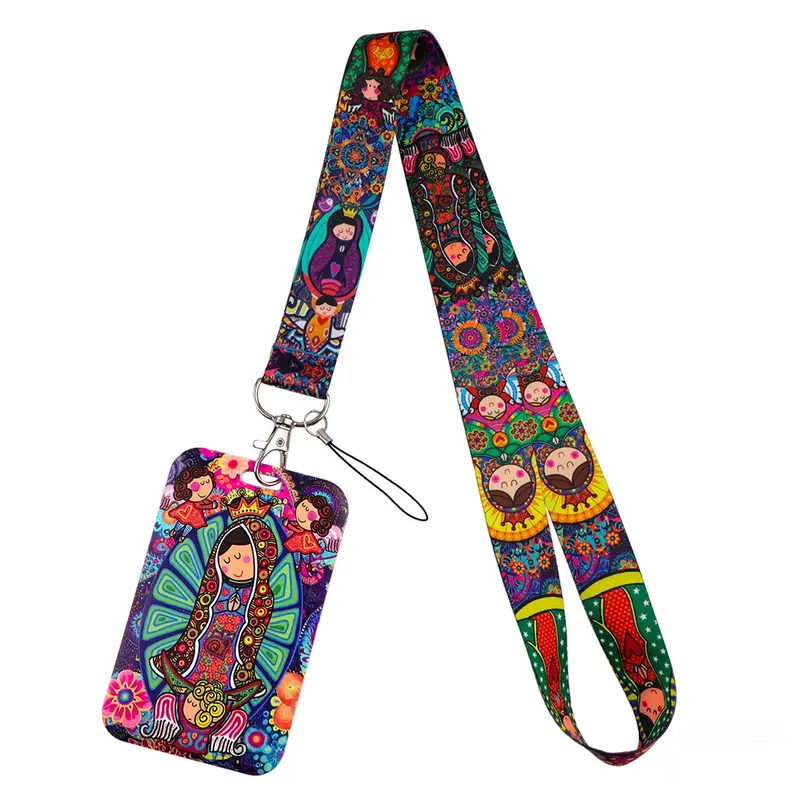 Cute Cartoon Matryoshka Doll Pattern Neck Strap Women Men Lanyard for Keys Keychain Kawaii Badge Holder USB ID Credit Card Pass Hang Rope Lariat Mobile Phone Charm Accessories Trendy Cute Keychain Cute Keychain Accessory