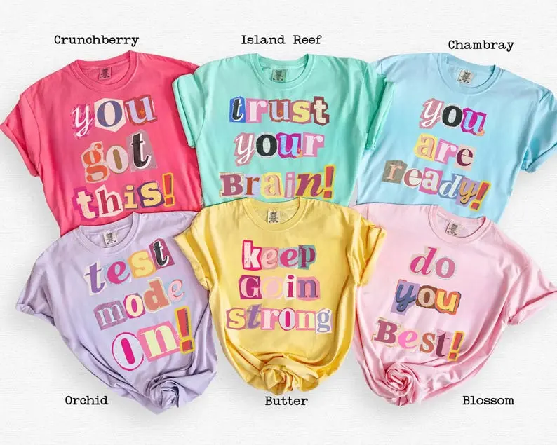 Custom Test Day Comfort Color Shirt, Matching State Testing Shirts, Teacher Team Shirts, Cute School Testing Day Tee, Testing Coordinator Shirt, You Got This, Trust Your Brain