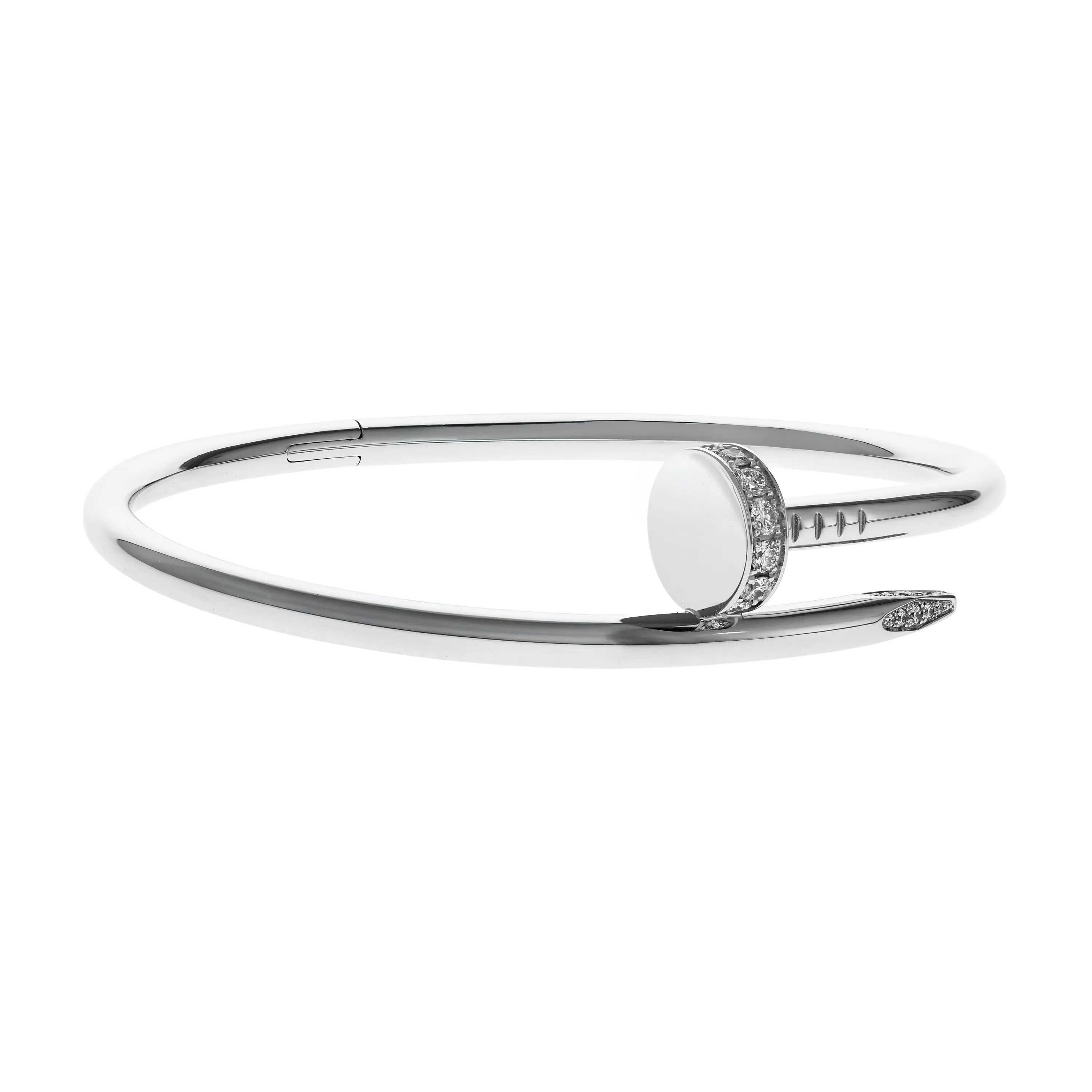 Pre-owned Cartier Juste Un Clou Bangle Bracelet Size 17