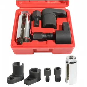 5pc O2 Oxygen Sensor Socket Set – Automotive Tool Kit for Removing & Installing Sensors, with Thread Chaser & Wrench, Universal O2 Sensor Removal Tool for Cars, Trucks & SUVs