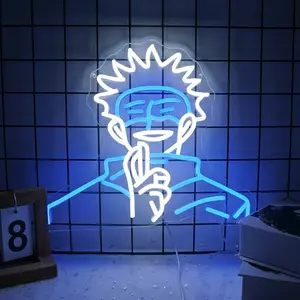 Anime Gojo Neon Signs for Wall Decor, Japanese JJK LED Neon Lights, Neon Lights for Bedroom Game Room Man Cave Cosplay Party ，Birthday gift 13.78*12.59inch.