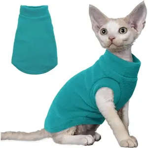 Thick Cat Shirt for Winter, Cold Weather Cat Clothes, Soft Kitten Sweater, Cat Sweaters for Cats Only, Blue, S