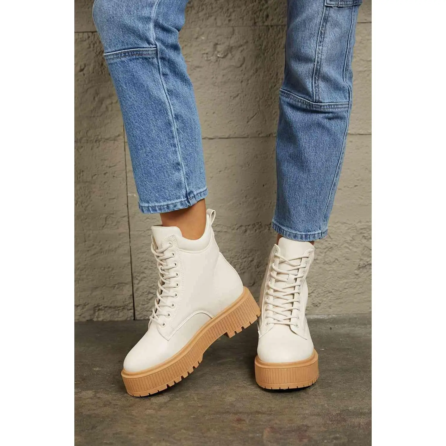 East Lion Corp Platform Combat Boots