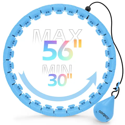 Weighted Hula Circle for Adults - 26-Link 56-in Plus Size Smart Home Workout Exercise Equipment, Smooth Links for Long-Lasting Use, Eco-Friendly ABS Hula Hoop Fitness Gear