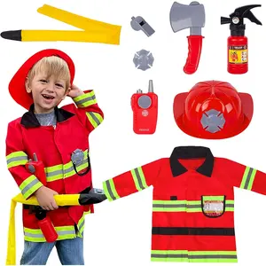Liberry Fireman Costume for Kids 3 4 5 Years Old, Firefighter Tools with Fire Extinguisher, Pretend Play Toy Gift for Toddler Boys & Girls