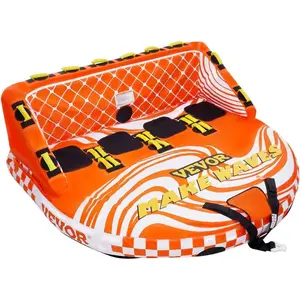 VEVOR Towable Tube for Boating, 1 - 4 Riders Inflatable Towable Tubes with Deck Seats and Backrest, 340/510/680 lbs Water Sport Tube, Full Nylon Cover, EVA Grab Handles and Speed Safety ValveVEVOR Super Brand Day