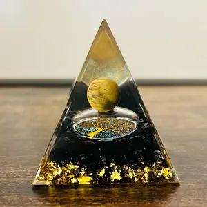 Small Tree of Life Orgonite Meditation Pyramid with Tiger's Eye