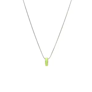 WEWA LIME GREEN CIRCLE CHIP NECKLACE