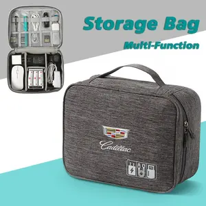 Car Digital Storage Bag, USB Data Cable Organizer, Accessories for Cadillac Models, Includes Escalade, Cts, Ats, Srx, Xts, Xt5, Sts, Ct5, Ct6, Bls, XLR