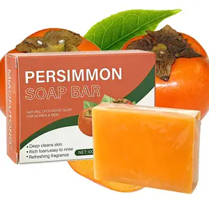 3 PCS Persimmon Soap Bar for Body Odor Control, Natural Deodorant Soap with Persimmon Extract, All Natural Body Wash for Men & Women, Long-Lasting Odor Neutralization