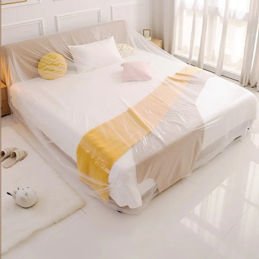 Large Bed Dust Cover, Full Coverage Elasticated Disposable Mattress Protector, Furniture Bedspread Dustproof Shield for Beds and Sofas, Versatile Bedding