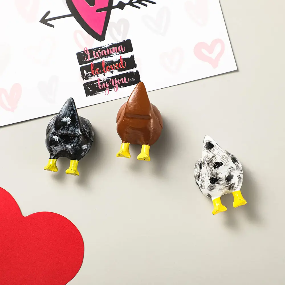 Funny Chicken Butt Magnets Set, Fun Farm Animals Fridge Magnet Decoration, Ideal Humorous Accessory for Kitchen & Office Spaces, Refrigerator Decorating Magnet