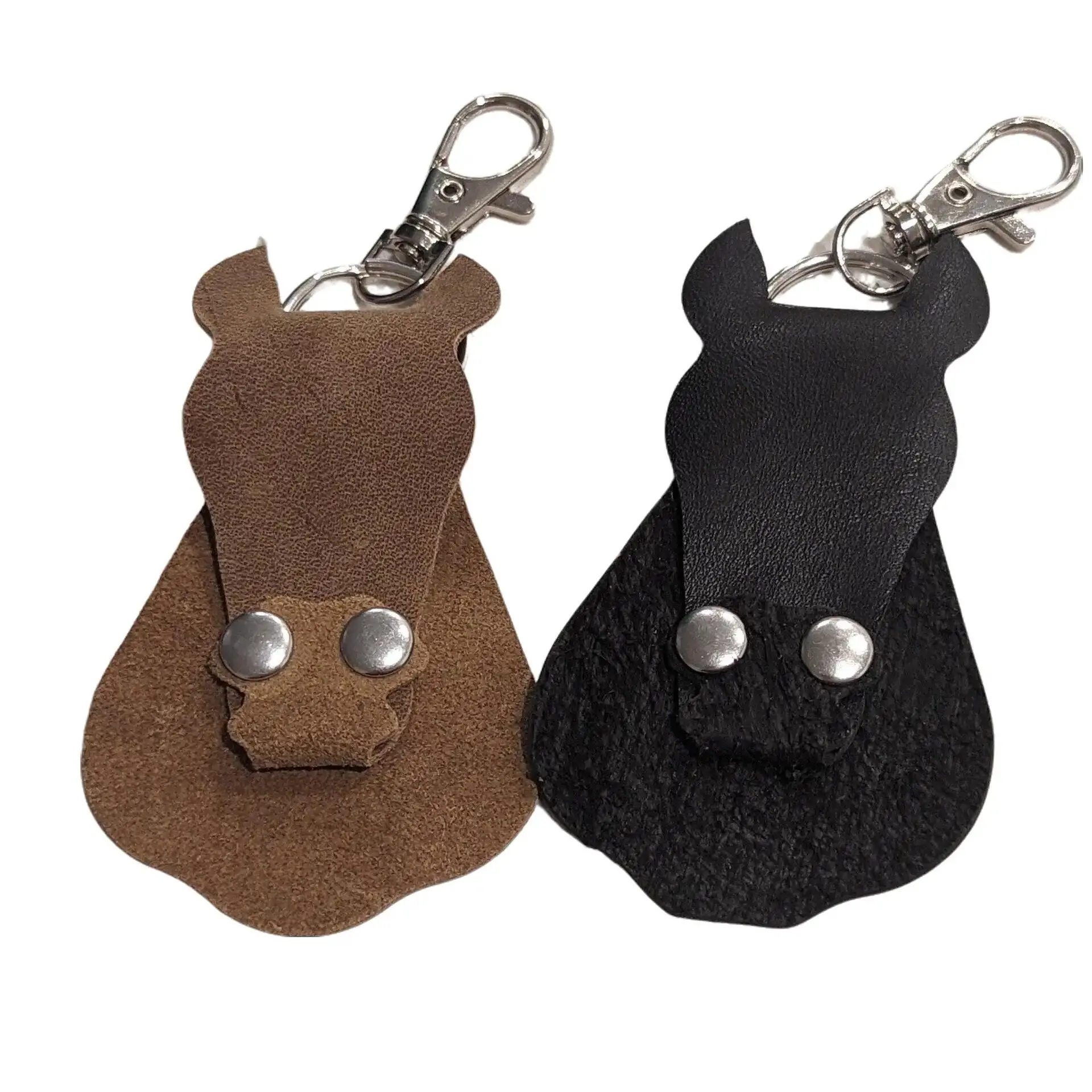 Upcycled Genuine Leather Horse Keychain Natural Leather Design with Durable Rivets Simple Clasp Versatile Accessory for Any Occasion