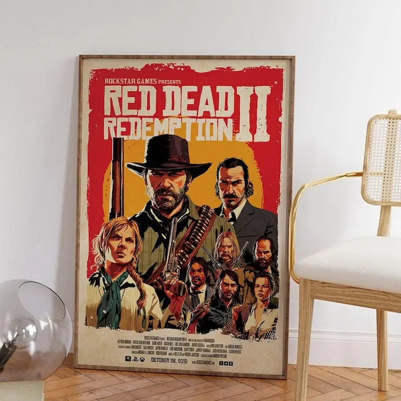 Red Dead Redemption 2 Poster Movie Poster: High Definition Art Print, Quality Paper Print, Unframed Poster