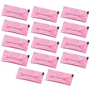 Lash Shampoo Concentrate Lash Cleaning for Eyelash Extensions Anti-allergic Hypoallergenic and Non-irritation Cleanser for Salon & Home Use(14 bags)